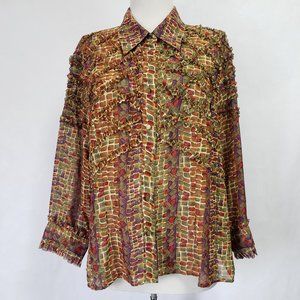 Lloyd Williams Women's ruffles Blouse multi